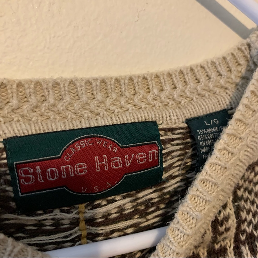 Vintage Patterned Sweater - image 4